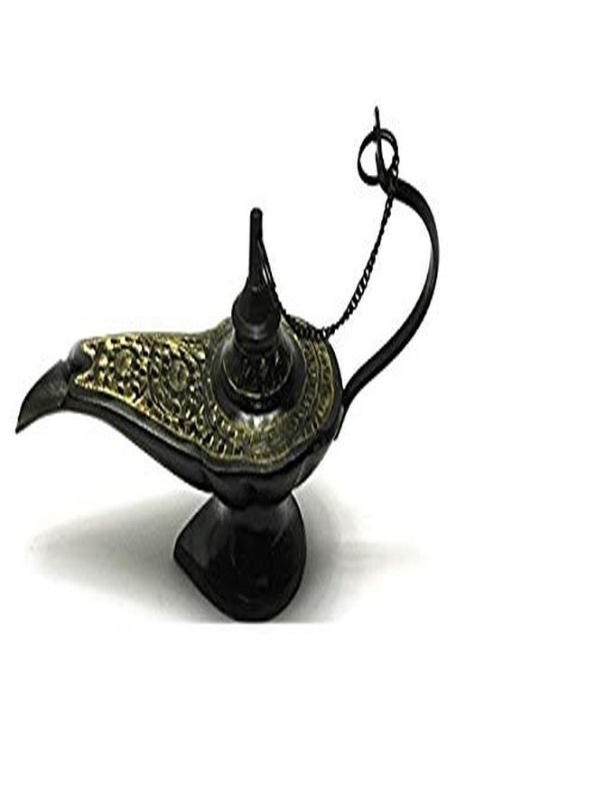 Skywalk Brass Alladin Chirag Lamp, (6 inches, Black, Gold) - Image 1